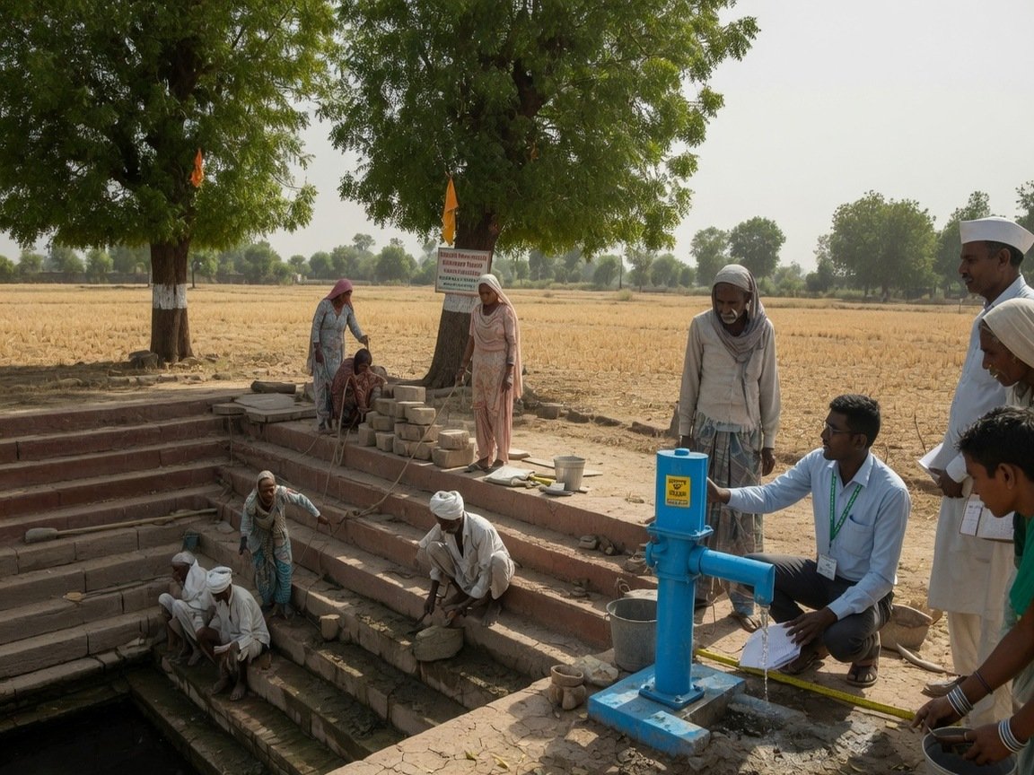 Community members working on a water conservation effort in rural India